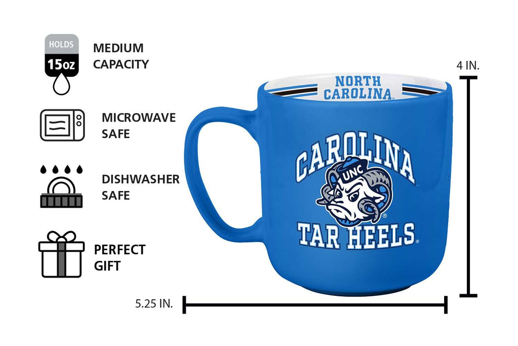 Logo Brands NCAA 15 oz Stripe Coffee Mug - North Carolina Tar Heels view 2