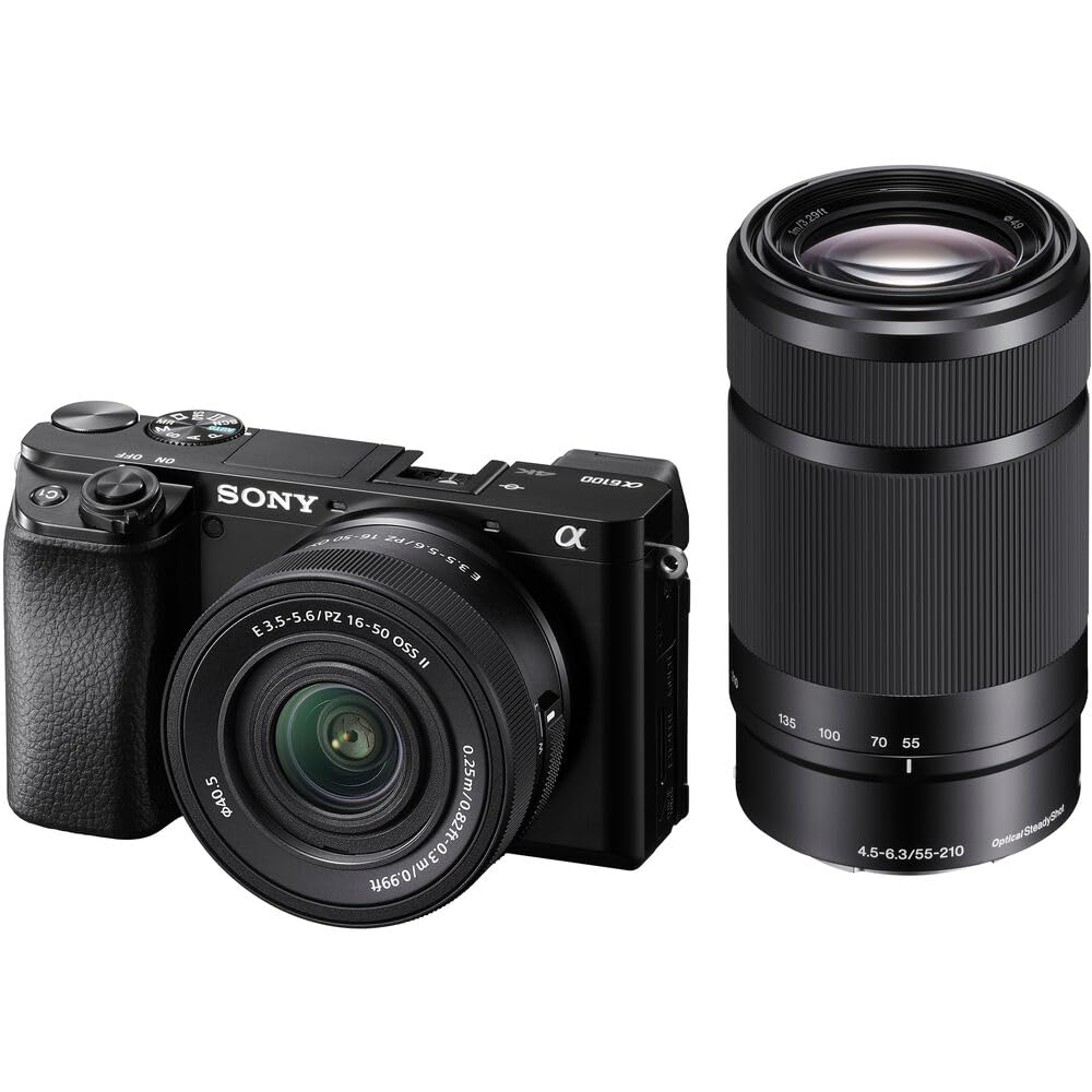 Sony Alpha a6100 Mirrorless Camera 16-50mm & 55-210mm Dual Lens Bundle (ILCE6100XB_EDI_1) (Pack of 16)