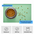 GORILLA GRIP 100% Waterproof Raised Edge BPA Free Silicone Pet Feeding Mat, Dog Cat Food Mats Contain Spills Protects