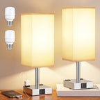 aooshine Bedside Table Lamp Touch Control - Gray & Silver (2PCS) / 14.0in view 6