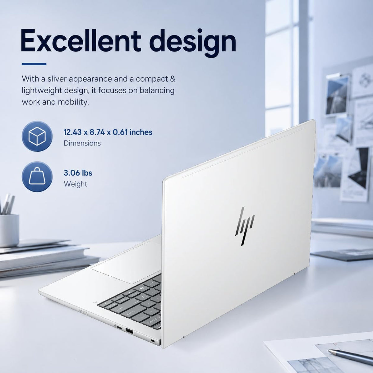 HP EliteBook 8 G1a Laptop, 14" FHD+, AMD Ryzen 5 230, 32GB DDR5, 1TB SSD