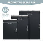Famagic Poly Mailers Variety Pack - Black / 10x13" & 12x15.5" & 14.5x19" 120pcs view 2