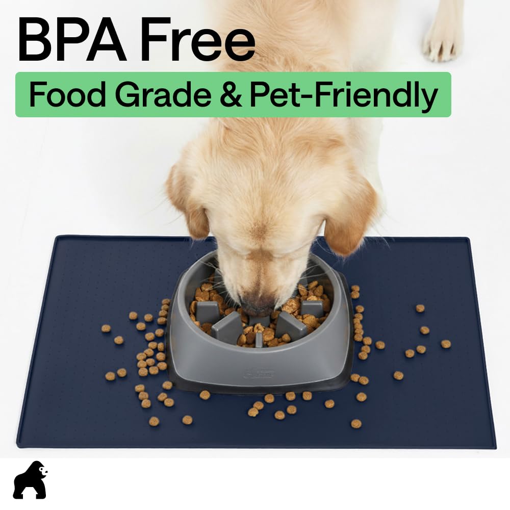 GORILLA GRIP Dog Food Mat, 100% Waterproof Silicone