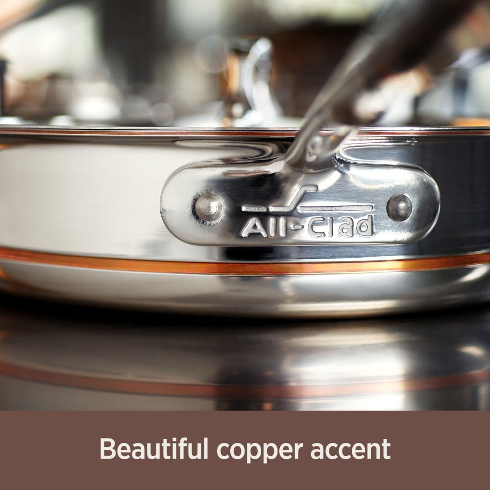 All-Clad Copper Core 5-Ply Stainless Steel Sauté Pan with Steel Lid 6 Quart Induction (additional view 7)