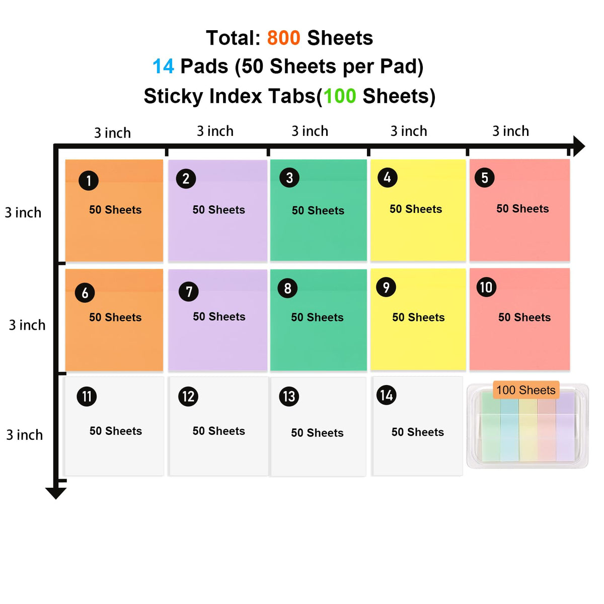 800 Sheets Transparent Sticky Notes