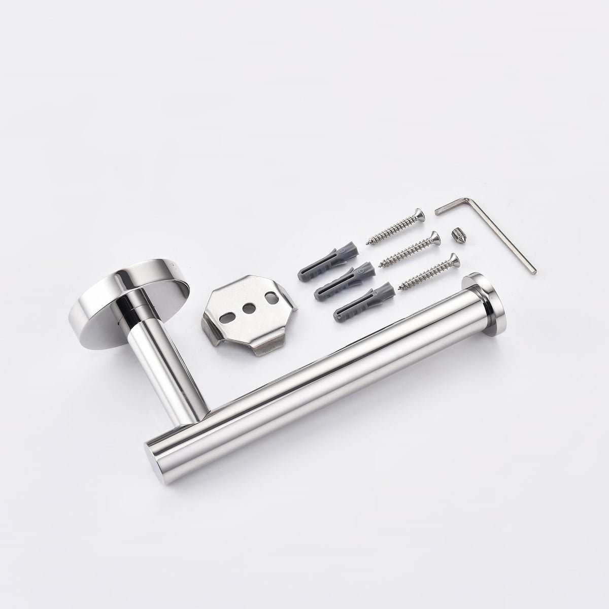 TASTOS Toilet Paper Holder SUS304 Stainless Steel Round - Polished Chrome / 1 view 6