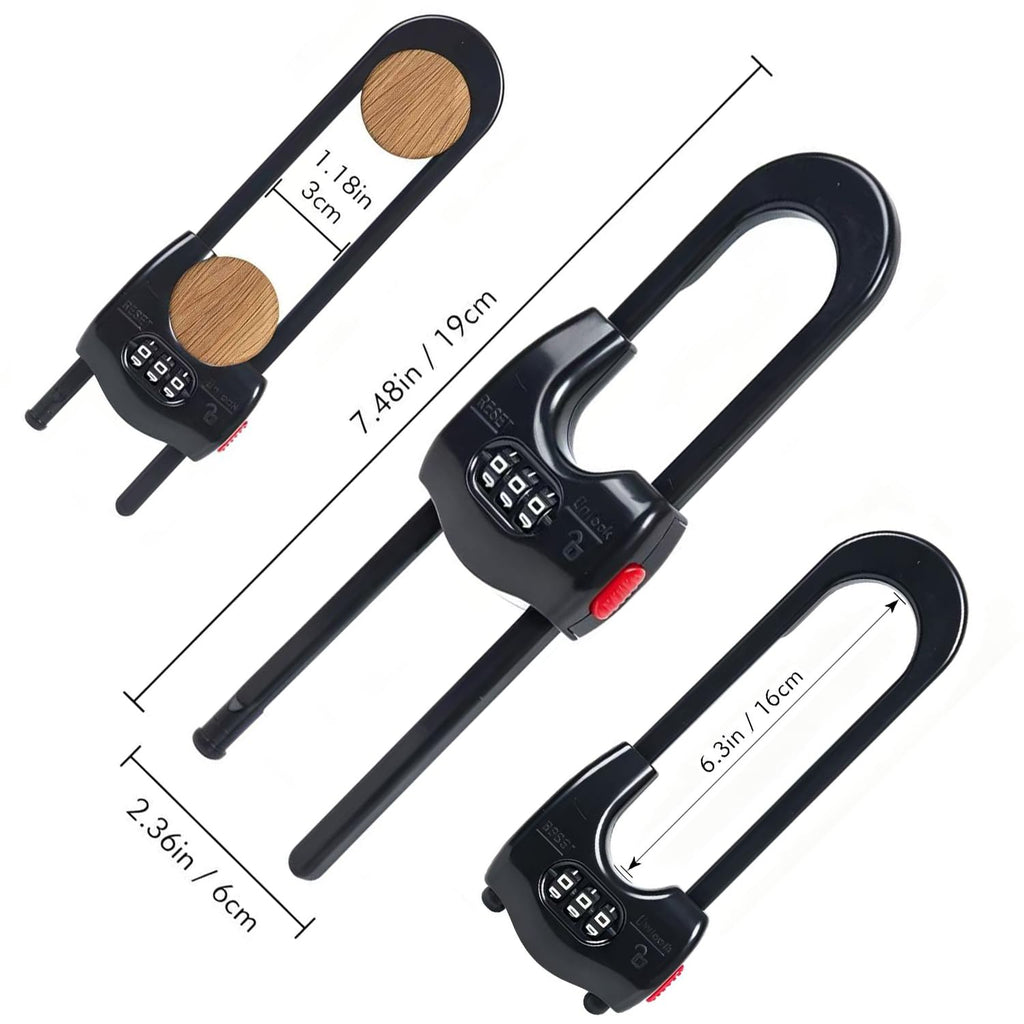 Upgrade 2 Packs Sliding Cabinet Locks - Black view 2