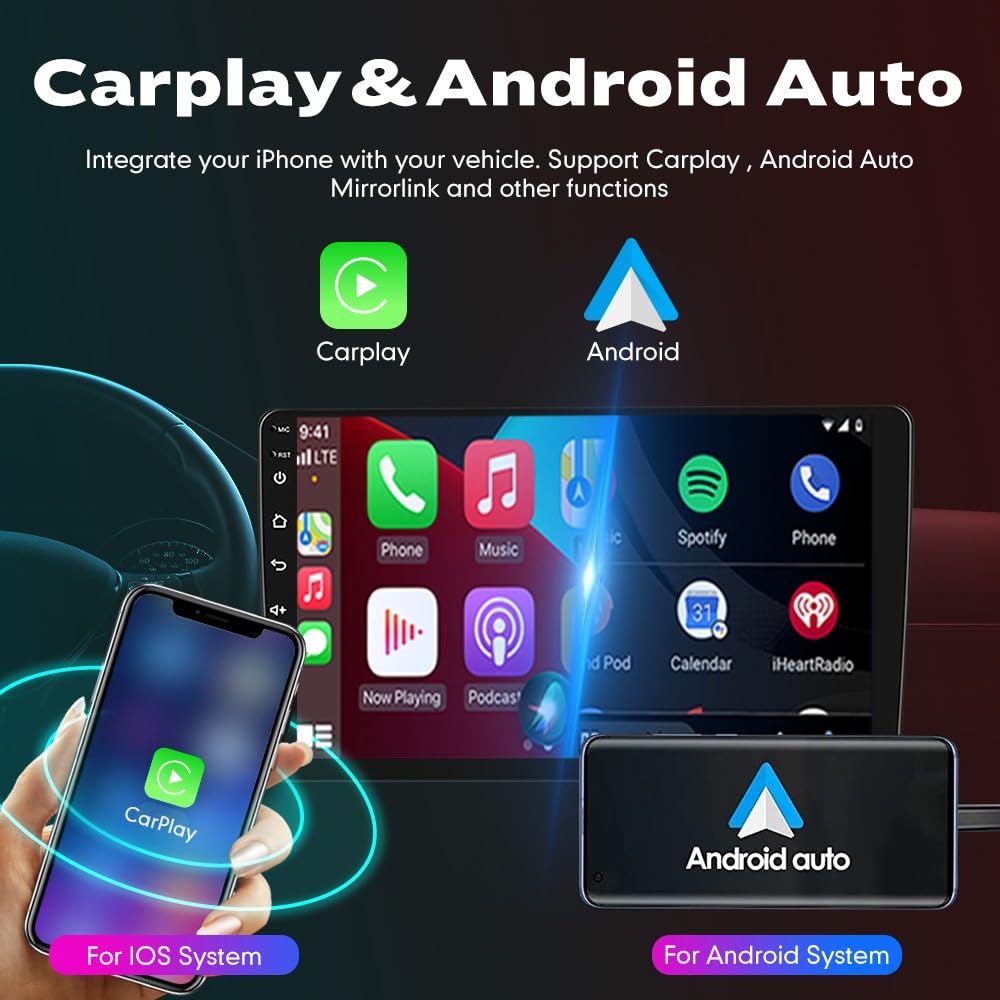 Wostoke Car CarPlay Android Auto Navigation Stereo GPS Radio Reverse Camera Display