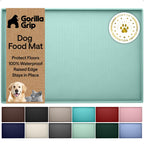 GORILLA GRIP 100% Waterproof Raised Edge BPA Free Silicone Pet Feeding Mat, Dog Cat Food Mats Contain Spills Protects