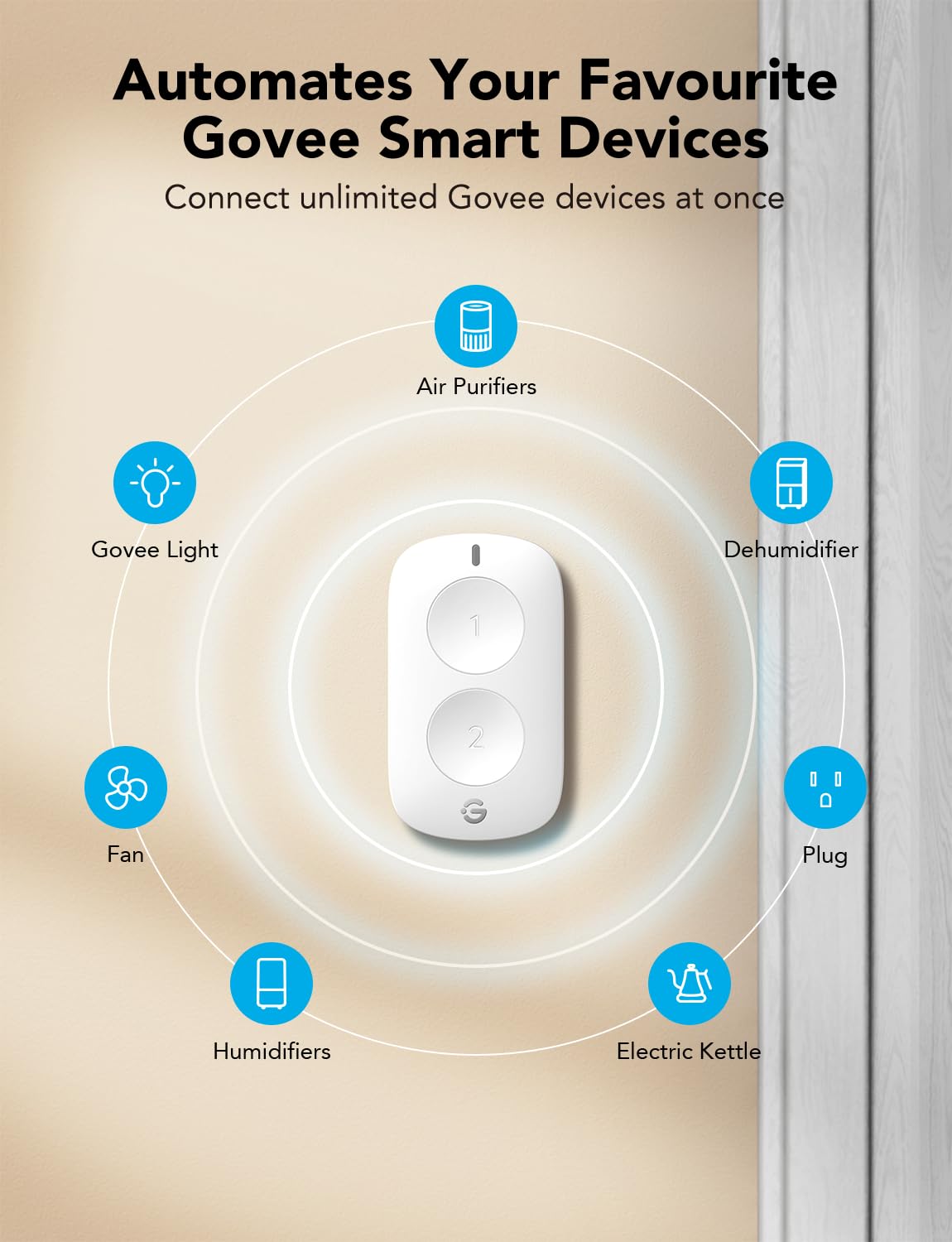 GoveeLife Smart Mini Double Button Switch - Oval view 3