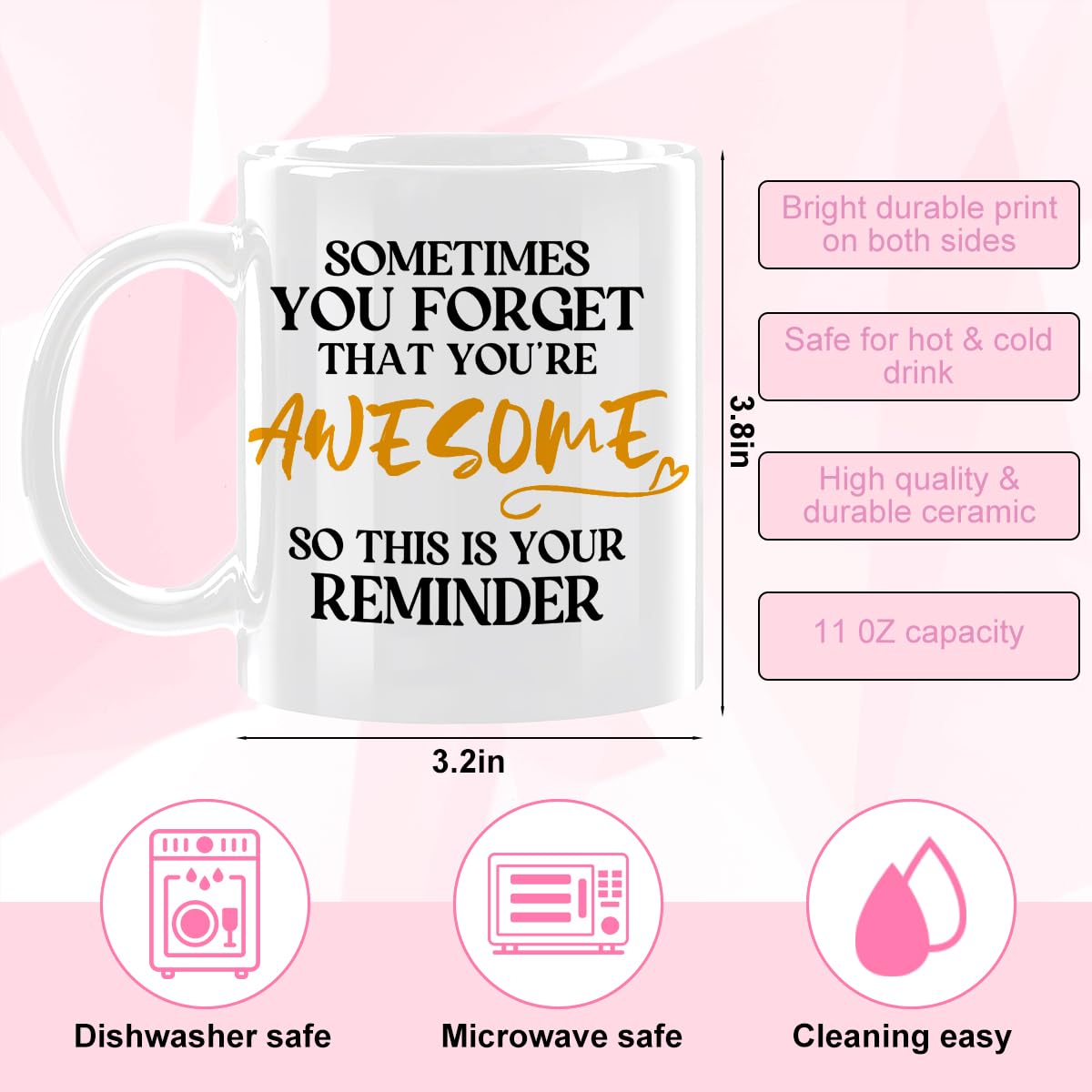 CFGBFDGH Inspirational Coffee Mug - White Reminders view 2