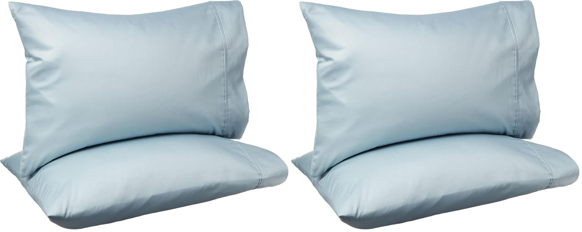 Amazon Basics 400 Thread Count Cotton Pillowcases, Standard, Set of 2 - Azul Ahumado