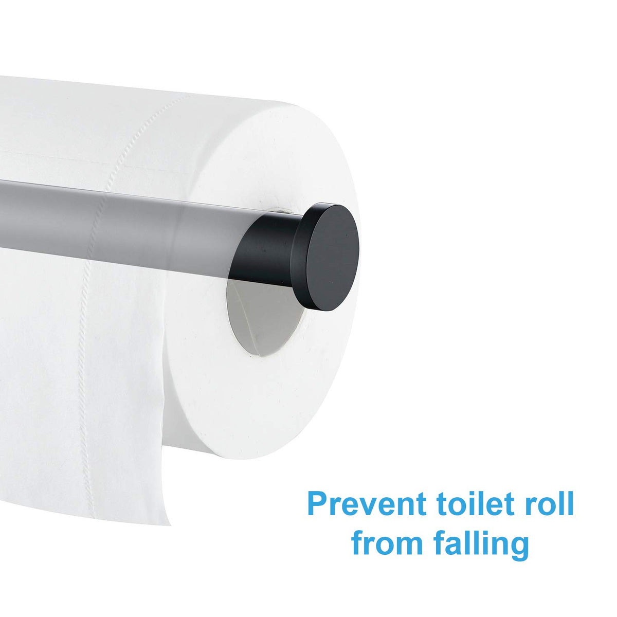 TASTOS Toilet Paper Holder SUS304 Stainless Steel Round - Matte Black / 1 view 4