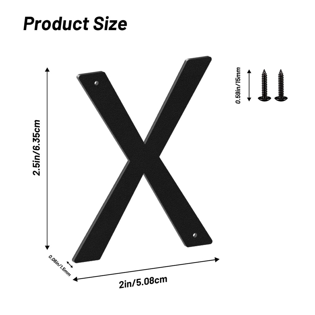 Inch House Numbers and Metal Letters for Outdoor Signs, House Numbers for Outside, Aluminum Address Letters and Numbers for Door, Mailbox, Garden, Perfect for Home or Office (Letter X)