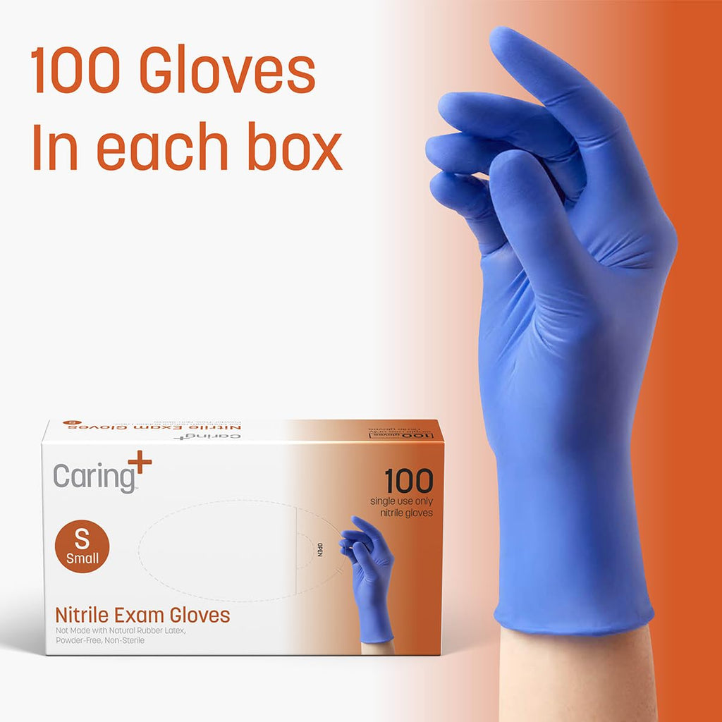Caring Nitrile Exam Gloves (100ct), Powder Free and Not Made with Natural Rubber Latex (additional view 4)