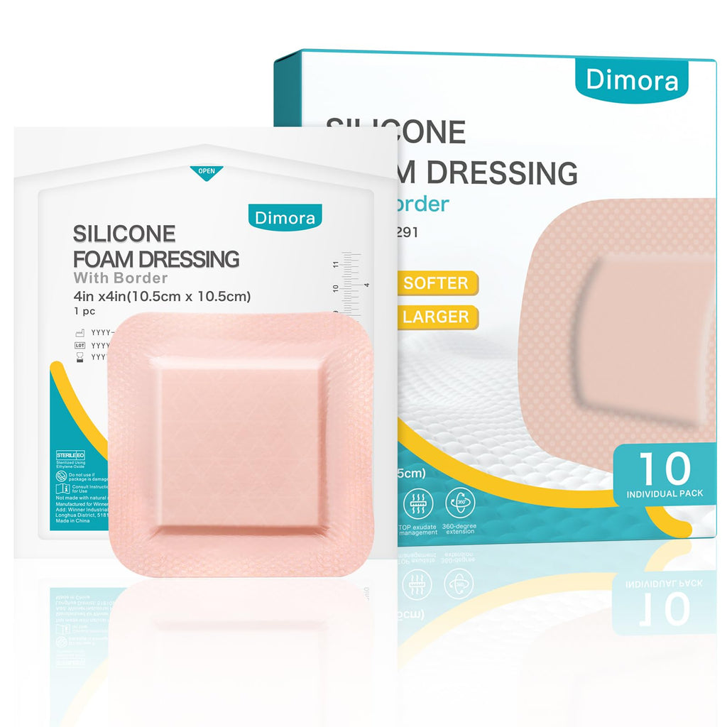 Dimora Silicone Foam Dressing 4"x4" Hidradenitis Suppurativa Pads (101 291) (Pack of 10)