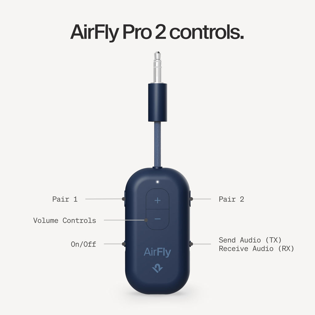 Twelve South AirFly Pro 2, Bluetooth Adapter, Pair 2 AirPods - Coastal Blue view 3