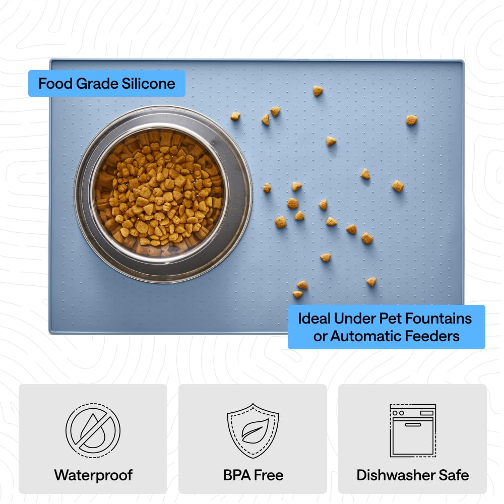 GORILLA GRIP Dog Food Mat, 100% Waterproof Silicone
