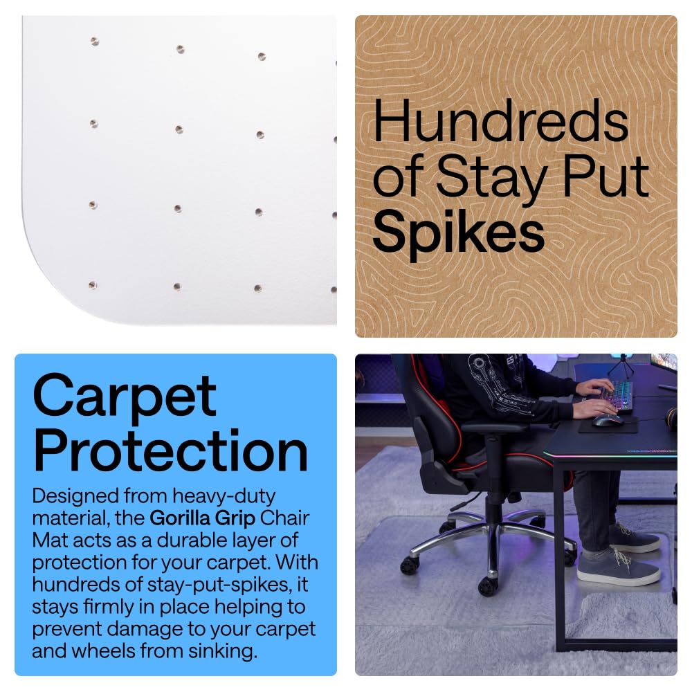 GORILLA GRIP Office Chair Mat for Carpet Floors, Heavy Duty