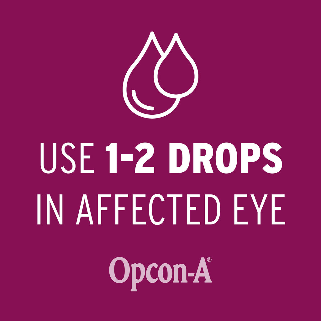 Opcon-A Allergy Eye Drops, Antihistamine and Redness Relief for Itchy, Red Eyes, Soothes Irritation from Pollen (Pack of 2)