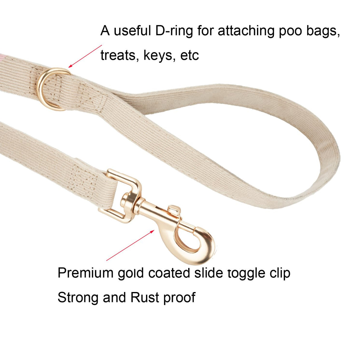 YUDOTE Corduroy Dog Collar and Leash Set - view 15