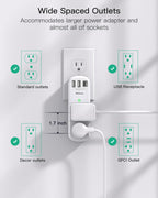 Outlet Extender with Rotating Plug - White view 2