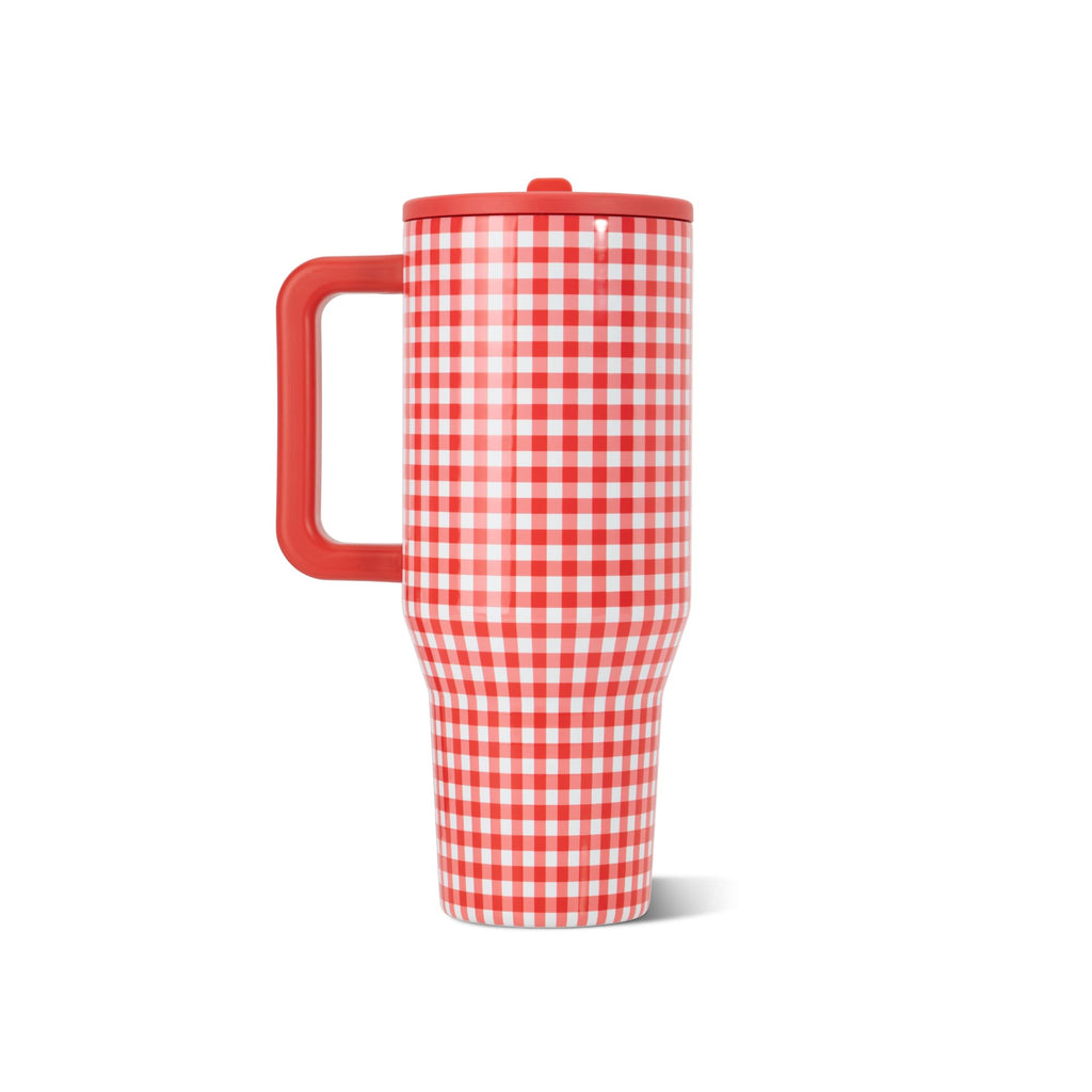 HydroJug Traveler 40oz, Insulated Tumbler with Handle & Straw, Summer Picnic