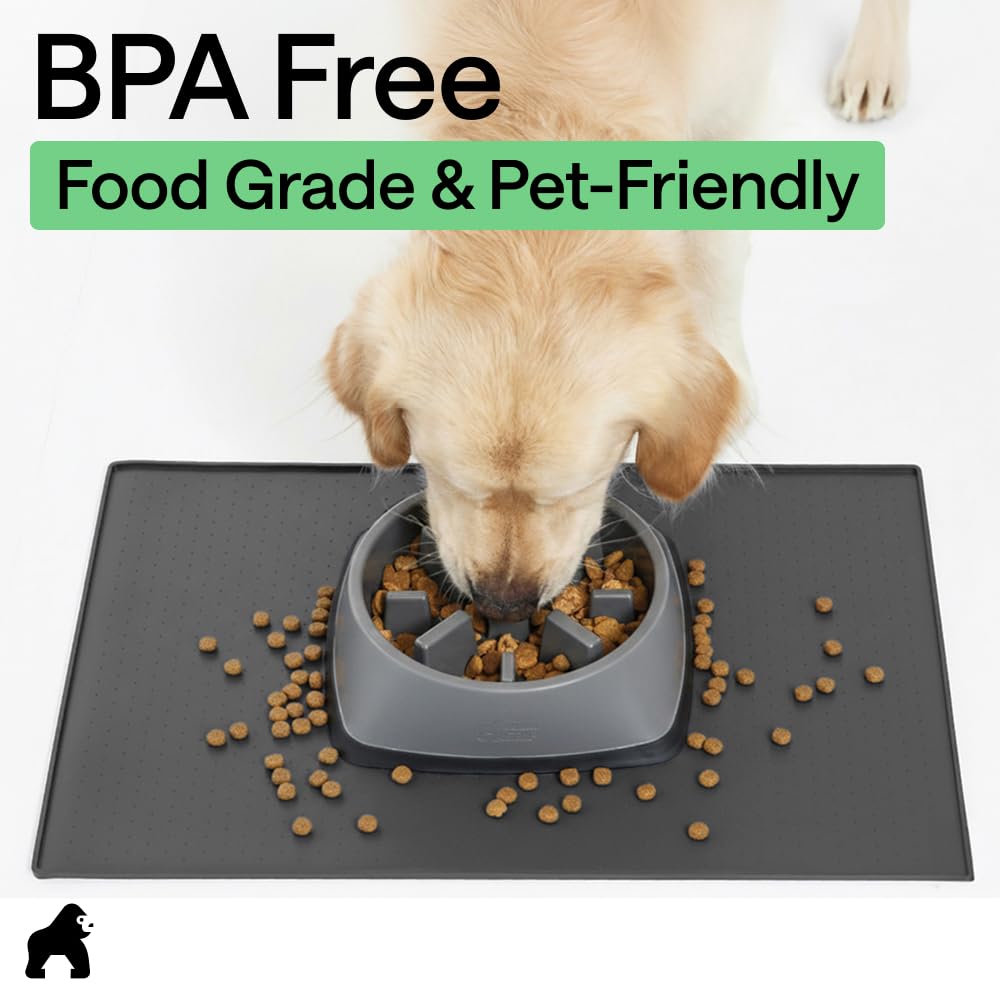 GORILLA GRIP Dog Food Mat, 100% Waterproof Silicone