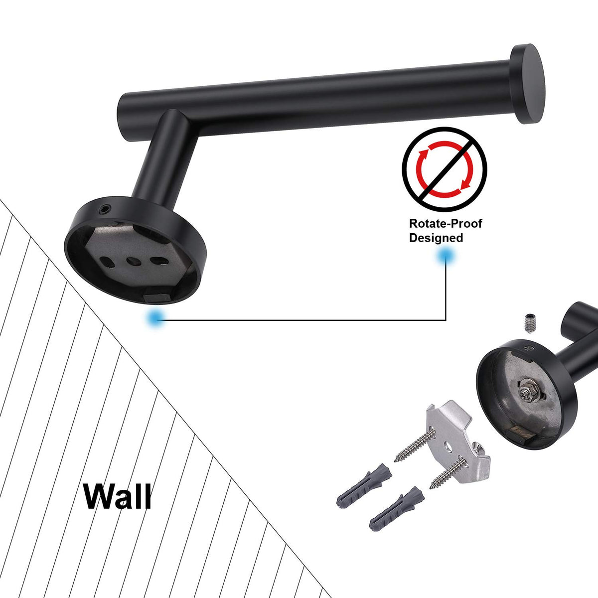 TASTOS Round SUS304 Stainless Steel Toilet Paper Holder - view 8