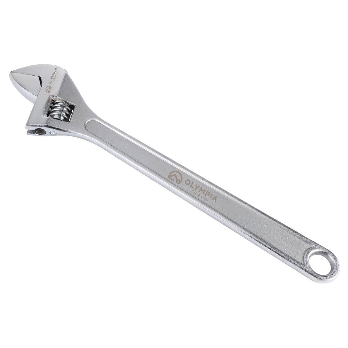 Olympia Tools 24" Adjustable Wrench, Heavy Duty Drop Forged Steel, Chrome Plated, Precision Machined Jaws, Rust
