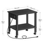 HOOBRO 2-Tier Printer Stand with Charging Station, Under Desk Printer Table, Printer Cart (additional view 4)