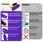 VALSOLE Heavy Duty Support Pain Relief Orthotics - 220+ lbs Plantar Fasciitis High Arch Support Insoles for Men Women