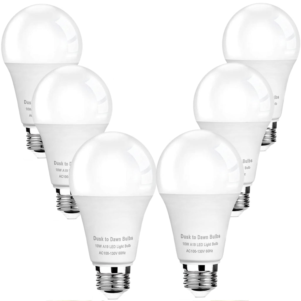 SETEN 6-Pack Dusk to Dawn LED Light Bulbs, 75W Equivalent, 2700K 1,100LM