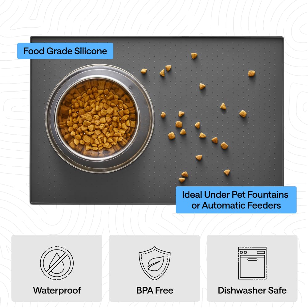 GORILLA GRIP Dog Food Mat, 100% Waterproof Silicone