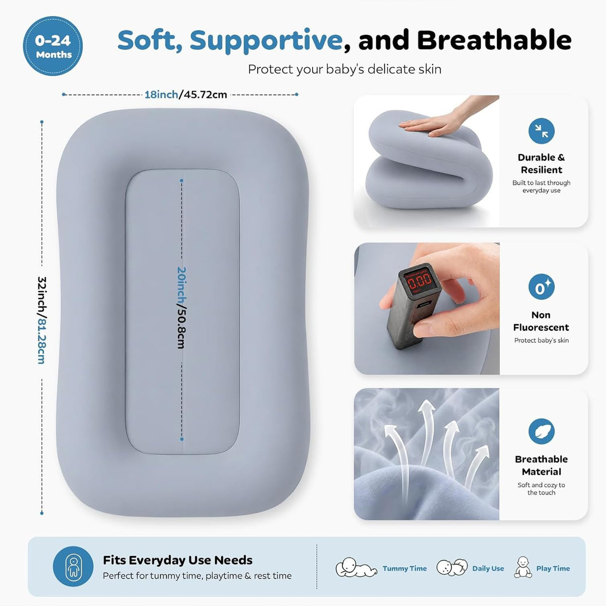 Mapotf Baby Lounger for Newborns 0-24 Months - Baby Essentials (CS-1243-A)