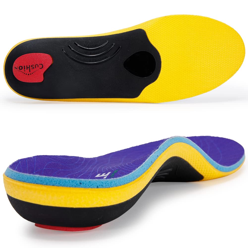 VALSOLE Heavy Duty Support Pain Relief Orthotics - 220+ lbs Plantar Fasciitis High Arch Support Insoles for Men Women