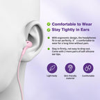 USB C Headphones for iPhone 18 Pro Max 17 16 15/Galaxy S26 FE Wired Earbuds - Rose-Pink view 4