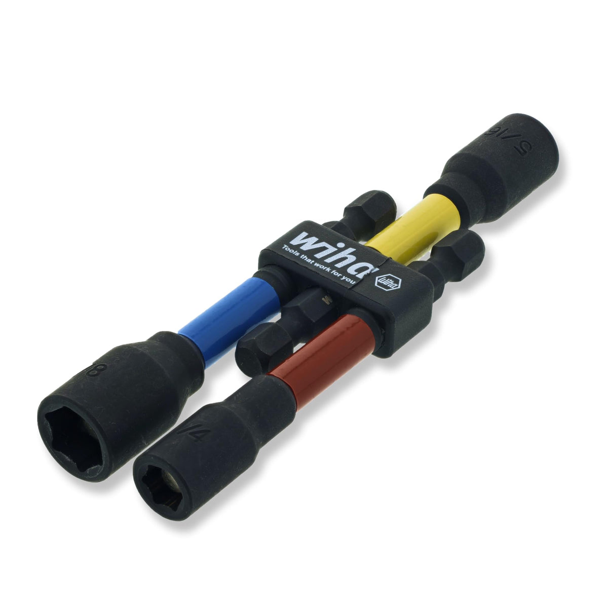 Wiha 70489 Color Coded Magnetic Nut Setter Set, 3 Inch SAE, 3 Piece