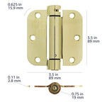 Amazon Basics Self-Closing Door Hinge, 3.5 Inch x 3.5 Inch