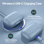 Active Noise Cancelling Ear Buds Wireless Bluetooth Headphones 80H Playtime Display Charging Case 50dB ANC Over - Sierra Blue view 6