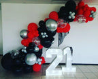 ADOINBY Balloons Arch Kit - Red and Black Silver view 5