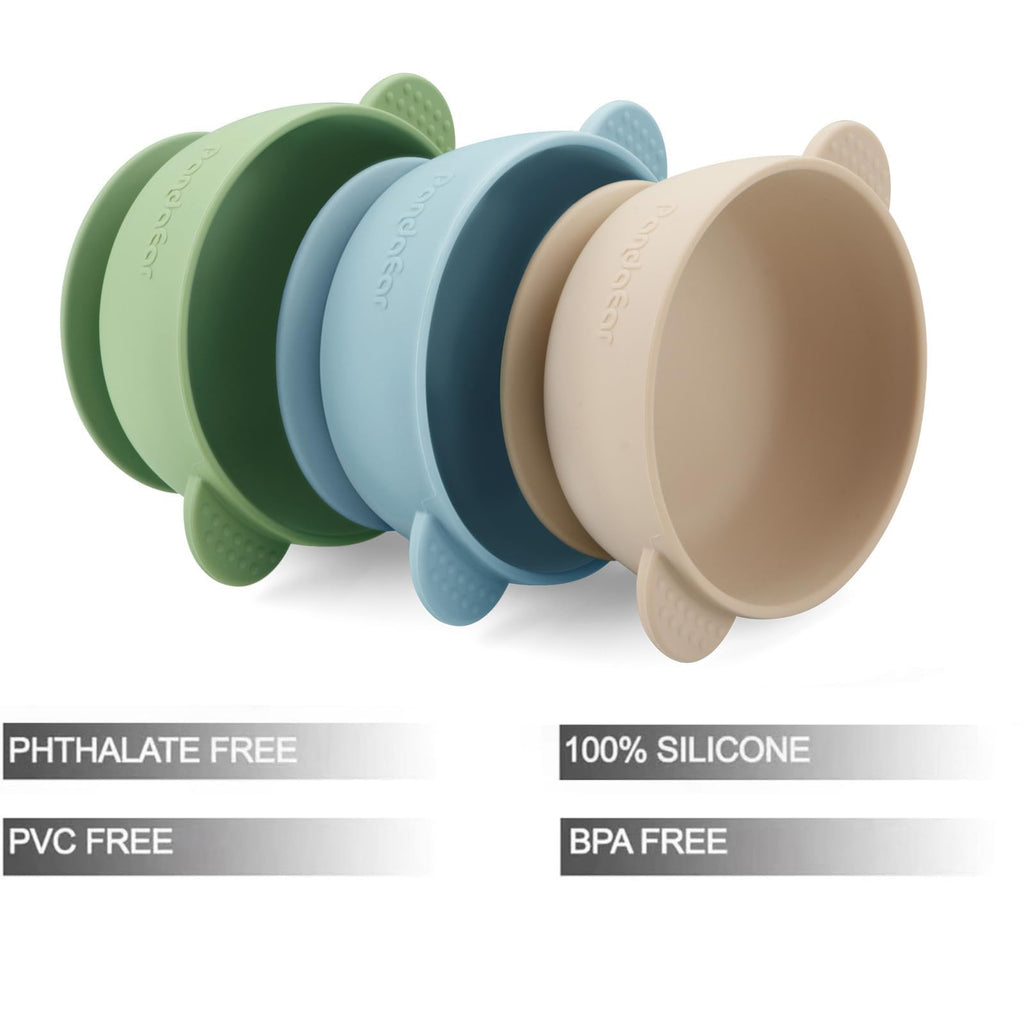 PandaEar 3 Pack Baby Bowls with Suction