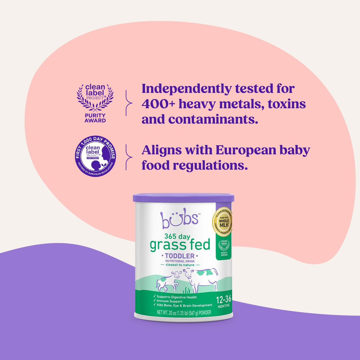 Bubs 365 Day Grass Fed Toddler Nutritional Drink for 12-36 Months, 20 oz (additional view 6)