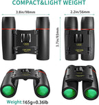 POLDR 12X25 Small Pocket Binoculars Compact for Adults