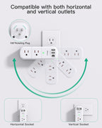 Outlet Extender with Rotating Plug - White view 1