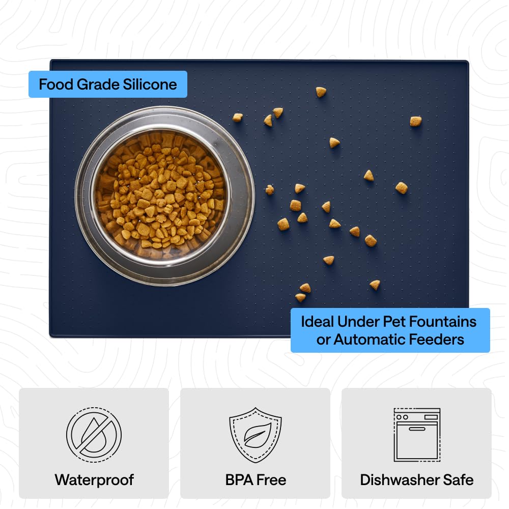 GORILLA GRIP Dog Food Mat, 100% Waterproof Silicone