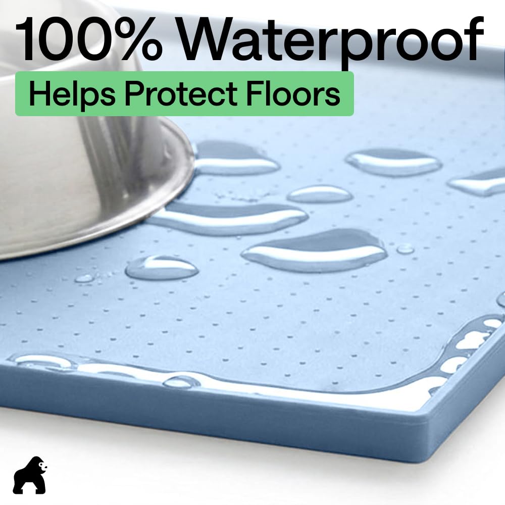 GORILLA GRIP Dog Food Mat, 100% Waterproof Silicone