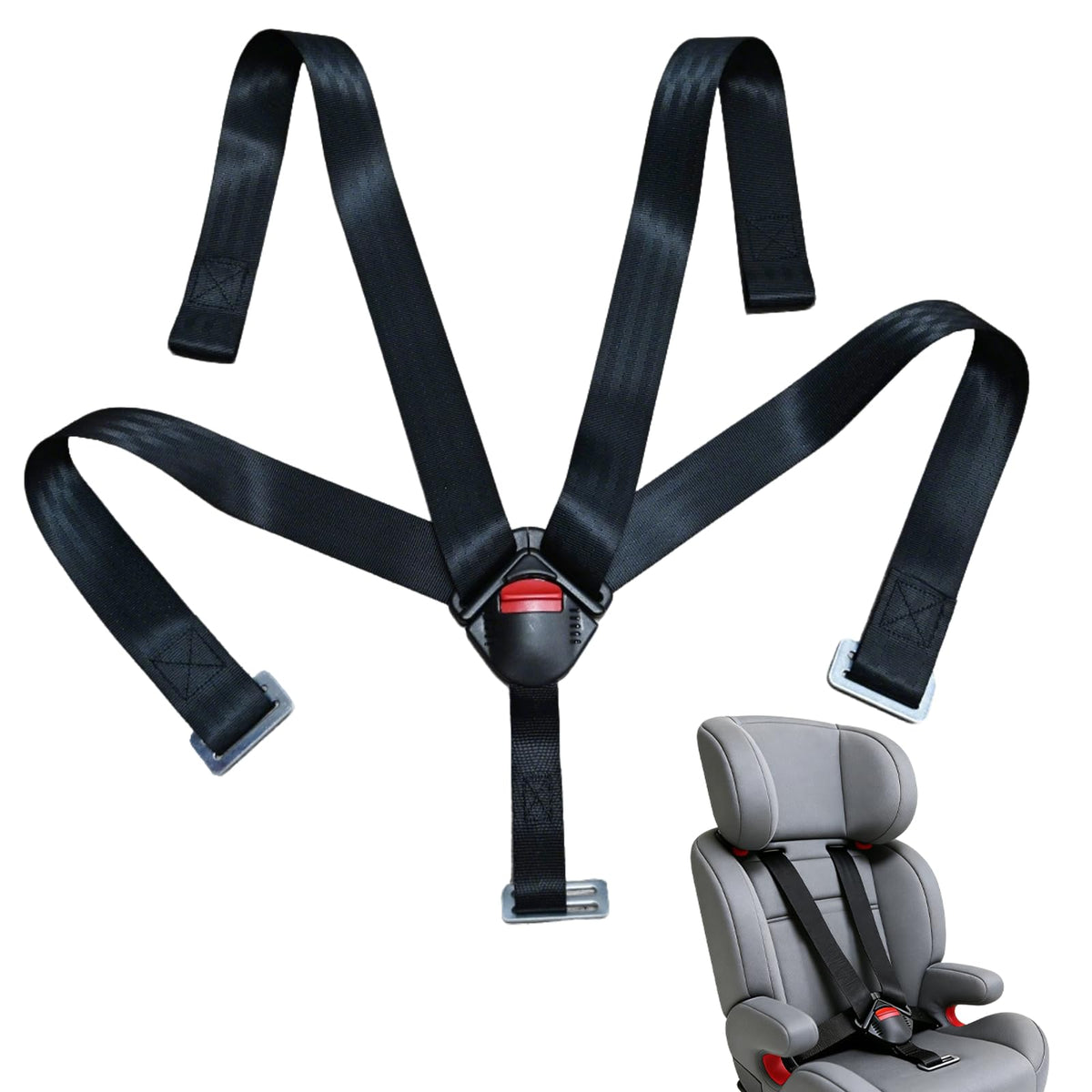 Universal 5 Point Seat Chest Harness with Locking Buckle Adjustable Straps Replacement
