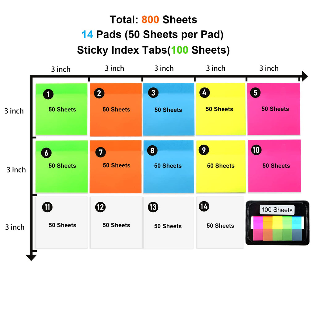 800 Sheets Transparent Sticky Notes