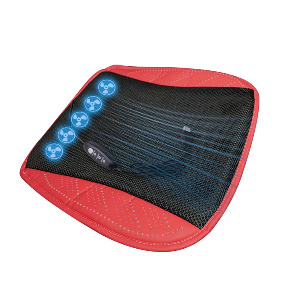 Cooling Seat Cushion, Breathable Ice Silk Car Seat Fan Cushion, 3 Adjustable Speed